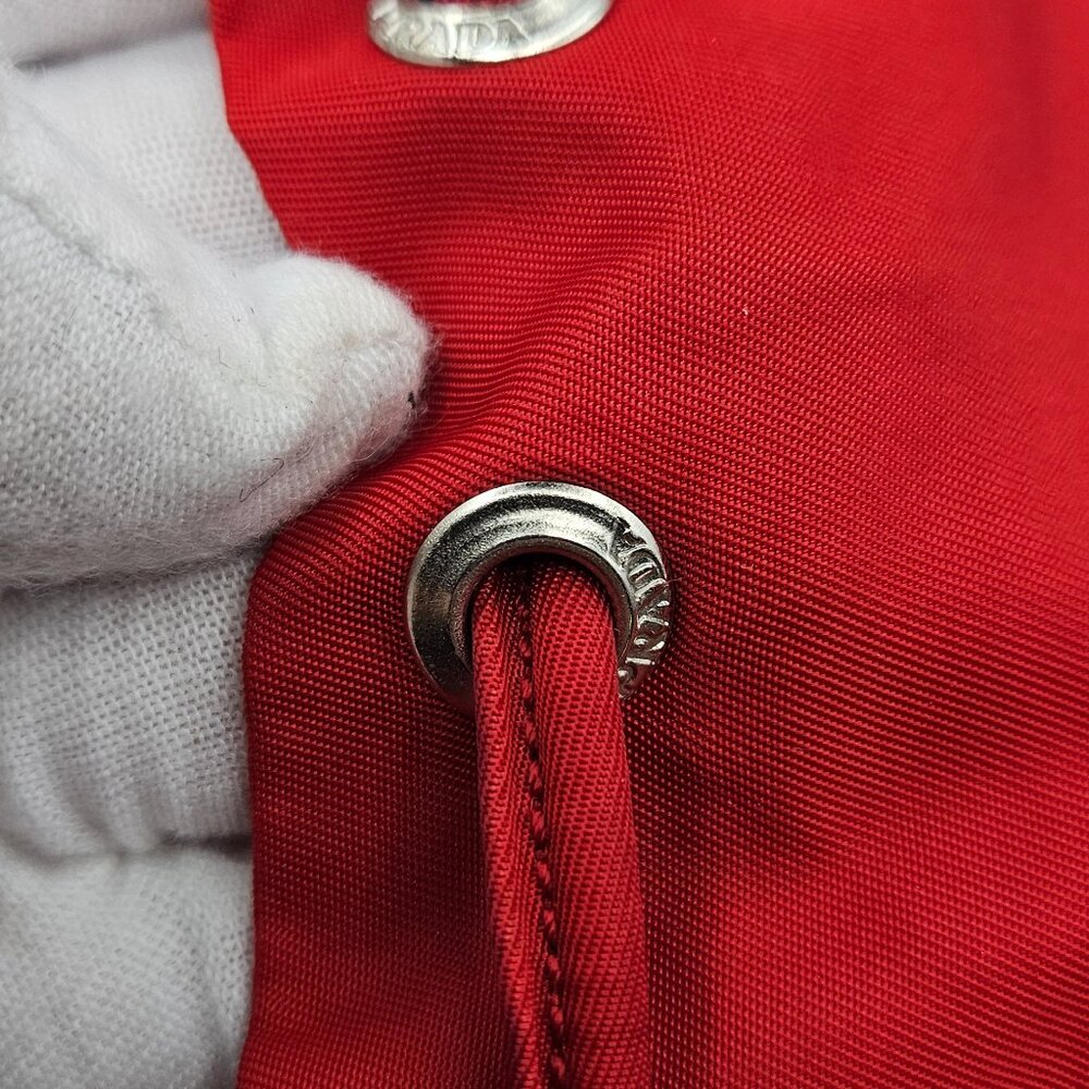 Prada Red Nylon Mini Drawstring Bucket - Picture 17 of 17